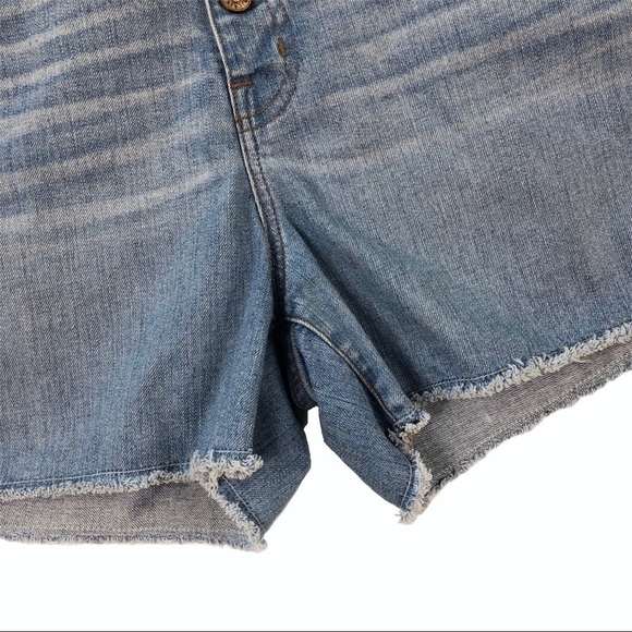 J. Crew high-waist button-fly frayed 3.5" jeans shorts stretch denim sz 31 - Picture 6 of 10